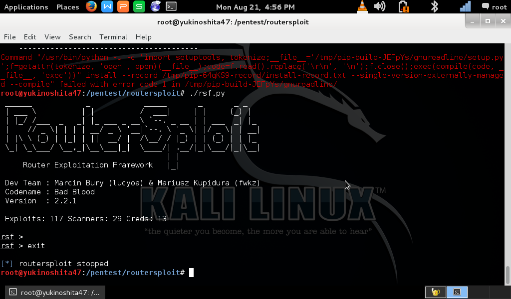 Kali Linux Routersploit