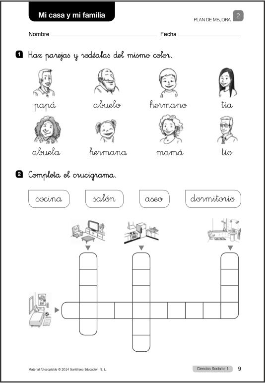 Material Educativo Cuaderno de trabajo de Ciencias Sociales 1º grado