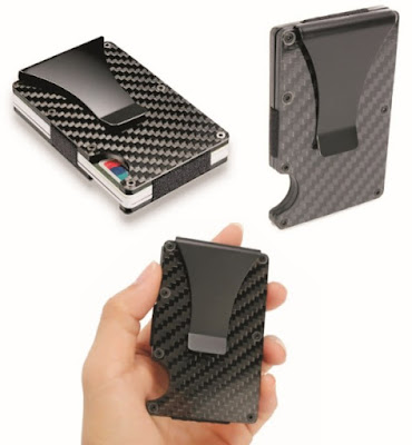 RFID Blocking Metal Wallet: Portable Carbon Fiber Money Holder Case with Clip