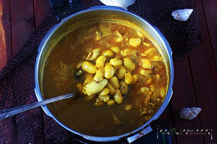 como preparar judiones con sepia en olla rápida