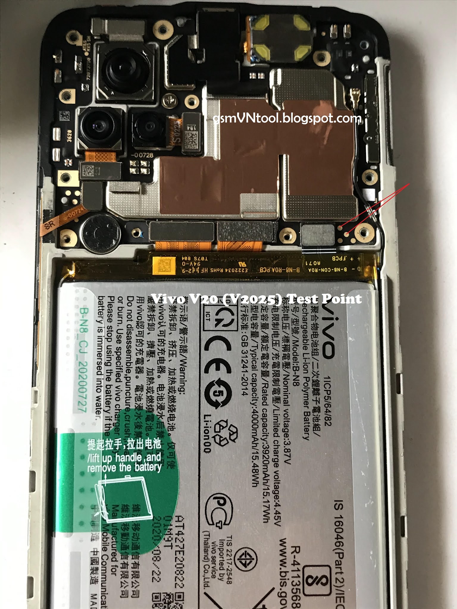 Vivo V20 (V2025) Test Point