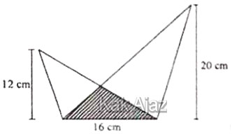 Luas gabungan dua bangun datar (segitiga), gambar soal matematika SMP UN 2019