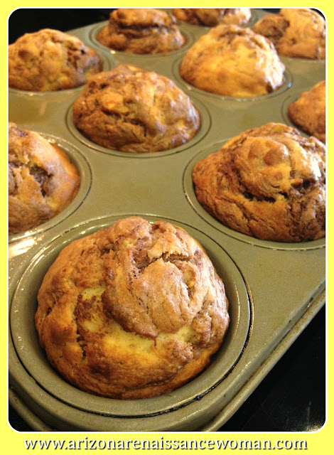 Banana Nutella Muffins with Toasted Hazelnuts - Cooling in Pan