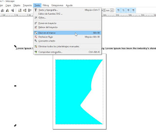 Adaptar el texto a una forma en Inkscaoe