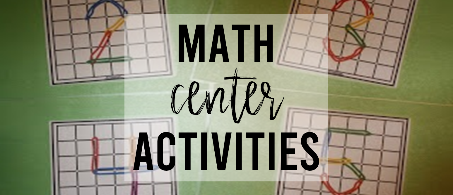 Math center activities for Kindergarten