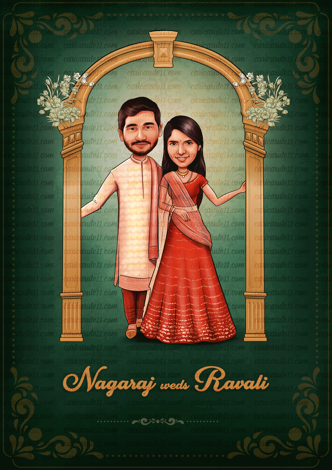 F Wedding Caricature Invitation Design Caricature11
