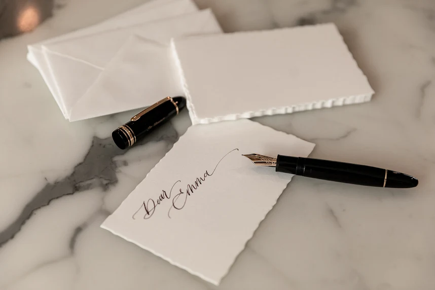 luxury calligrapher LOVE COLLECTION wedding stationery invitations menus custom