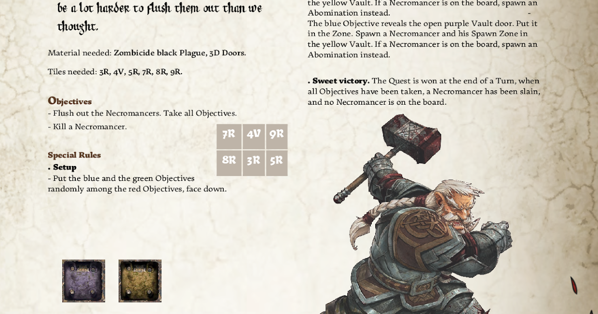 Zombicide Missions by Kristovm KvmBP47 Blague Naine / Dwarven