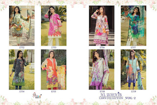 Shree Fab Alzohaib Lawn collection vol 2 pakistani Suits