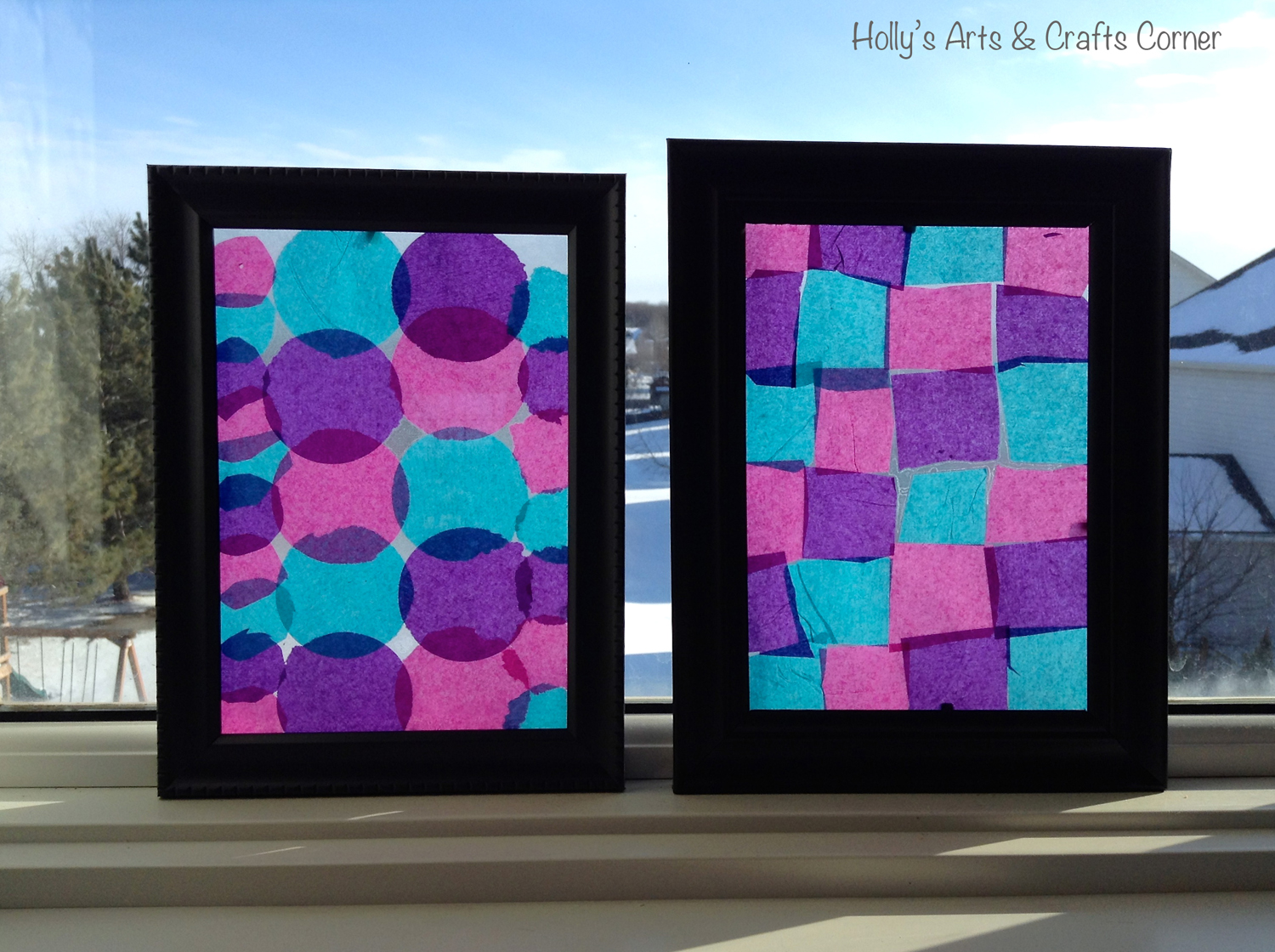 Holly's Arts and Crafts Corner Craft Project DIY "Faux" Stained Glass