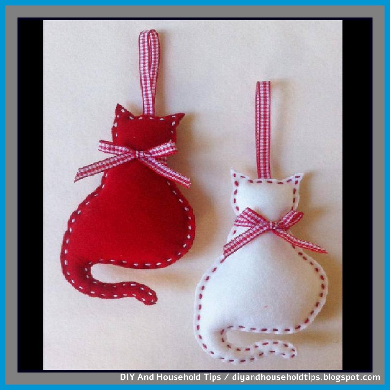 DIY And Household Tips Kitty Cat Felt Christmas Ornament
