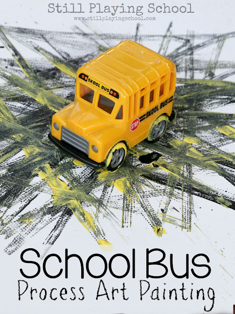 School Bus Process Art Painting Back to School Craft for Kids