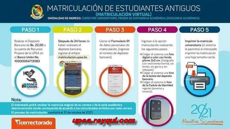 UPEA 2021: Guía de Matriculación Para Estudiantes Regulares (+Video) - La UPEA matriculación UPEA 2021