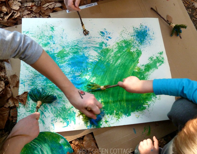 DIY Nature Paint Brushes for Kids AppleGreen Cottage