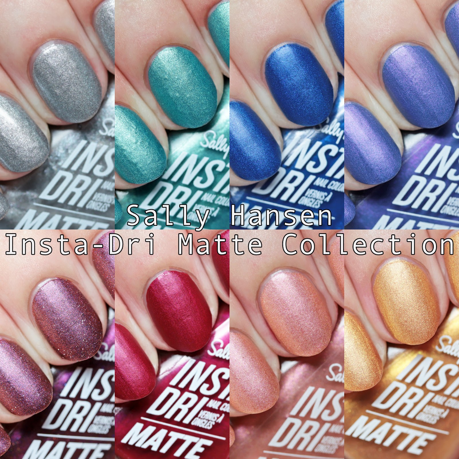 The Polished Hippy: Sally Hansen Insta-Dri Matte Collection Swatches and  Review