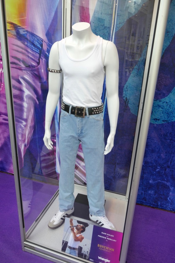Hollywood Movie Costumes and Props: Rami Malek's Freddie Mercury costumes  from Bohemian Rhapsody on display