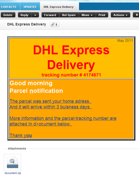 How to deal with dhl express delivery email Windows Reality
