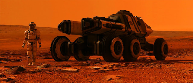 astronaut walking in Mars