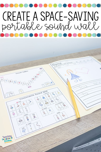 create a space-saving sound wall for your student's writing folders