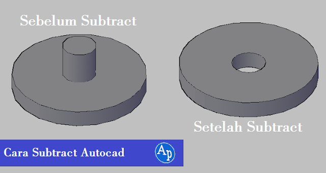 Cara subtract autocad