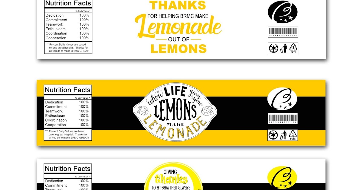 Paper Perfection Employee Appreciation Lemonade Tea And Water Bottle Paper Perfection Employee Appreciation Lemonade Tea And Water Bottle