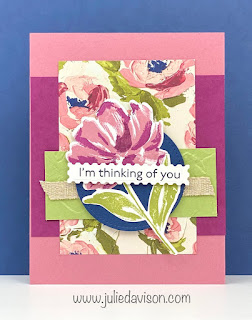 Stampin' Up! Fine Art Floral ~ Art Gallery Thinking of You Card ~ January-June 2021 Mini Catalog ~ www.juliedavison.com #stampinup