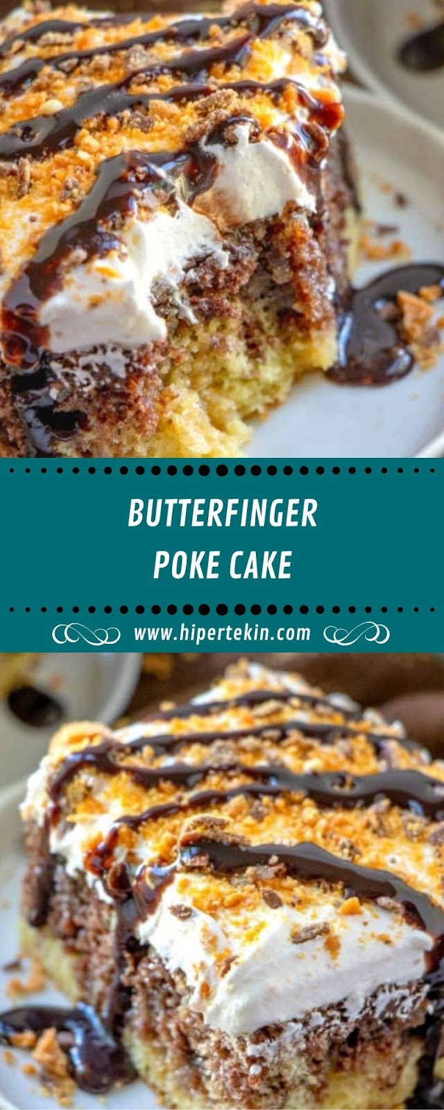 BUTTERFINGER POKE CAKE