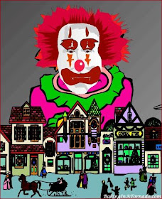 Clown on the Town | Graphic created by and property of www.BakingInATornado.com | #humor #MyGraphics