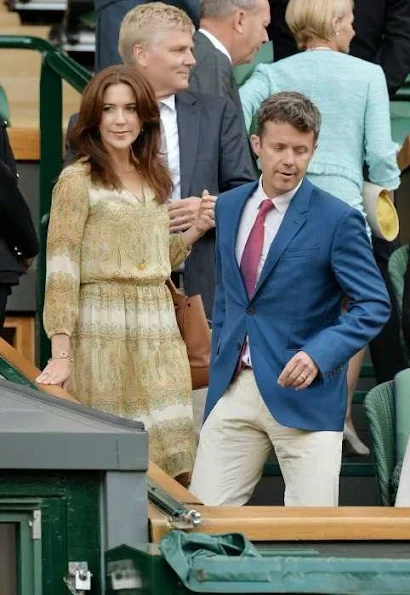 Crown Prince Frederik and Crown Princess Mary watched Lukas Rosol of the Czech Republic and Rafael Nadal