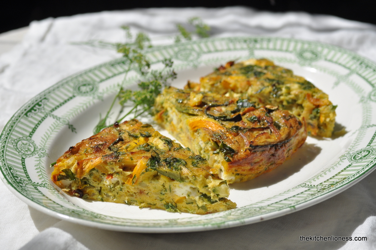 The Kitchen Lioness: Summertime Zucchini (Courgette) and Herb Kuku