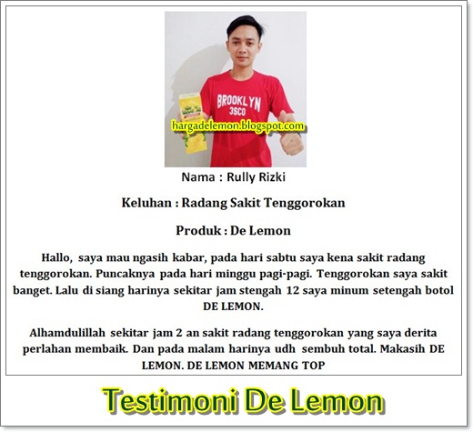 Manfaat De Lemon Untuk Mengobati Radang Tenggorokan Lengkap Dengan Testimoni