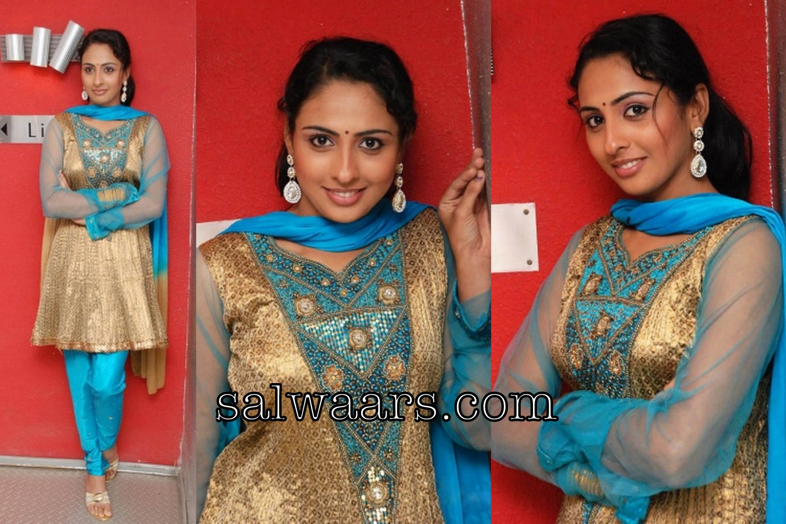 Tamil Actress Sharmila in Netted Salwar - Indian Dresses