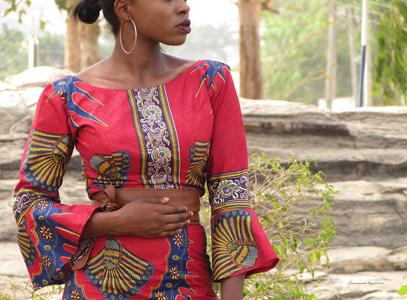ankara bell sleeve dress