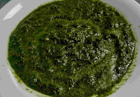 Green color chicken cafreal masala paste