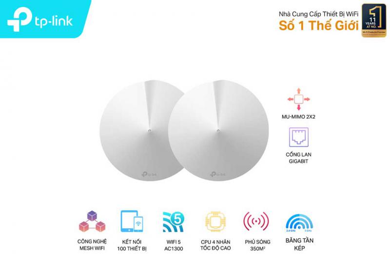 Bộ phát wifi 5 Mesh TPLink Deco M5 2 pack AC1300Mbps