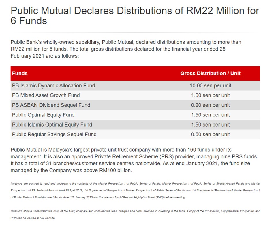 Mutual dividend 2021 public Public Mutual