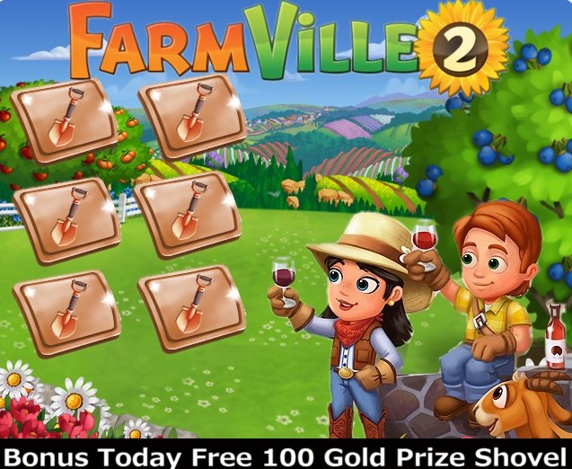 Farmville 2 Farmer Free 1 Gold Prize Shovel! Games Media