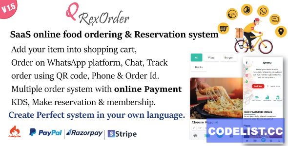 SaaS WhatsApp Online ordering / Restaurant management / Reservation system v1.5