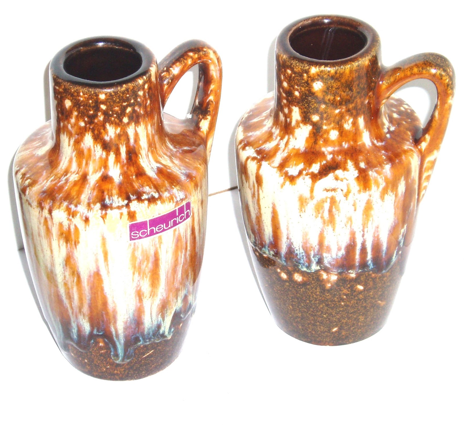 POTTERYANDGLASSART SCHEURICH FAT LAVA VASES 40513 W.GERMANY