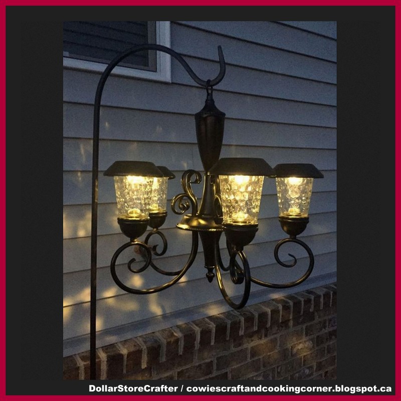 Dollar Store Crafter Solar Chandelier Using Dollar Tree Solar Lights