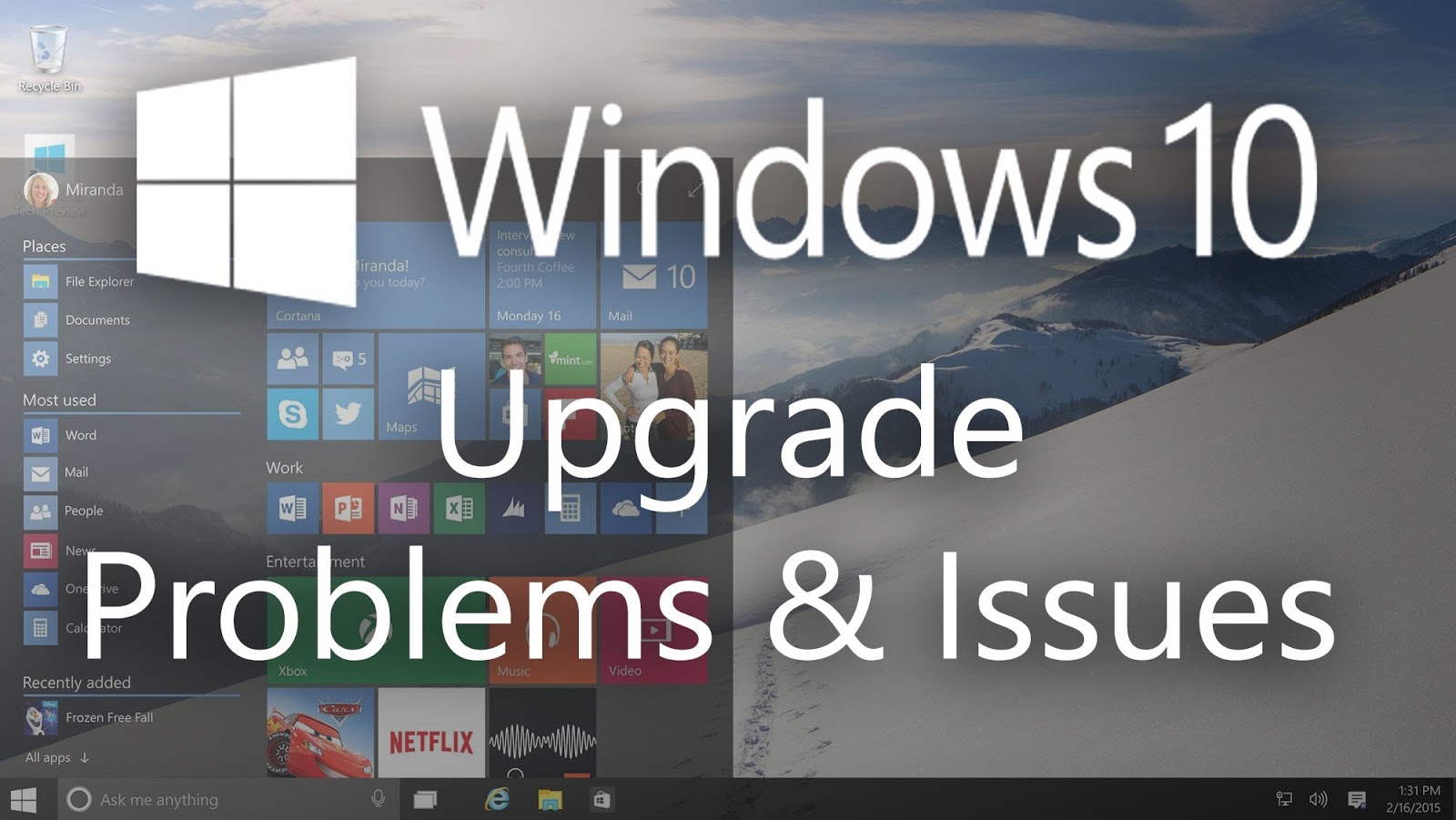 Top 10 Windows 10 Upgrade and Update Relating Issues