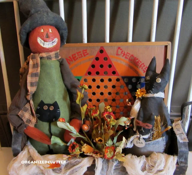 Primitive Halloween Vignette in a Toolbox