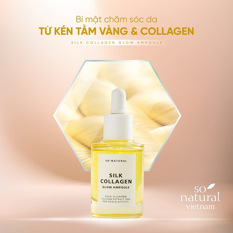 So’Natural Serum dưỡng da Silk Collagen Glow Ampoule 30ml