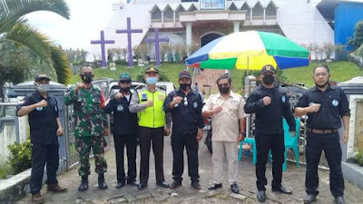 TNI, Polri, Panji Yosua dan GP Ansor Kawal Ibadah Jumat Agung di Minsel