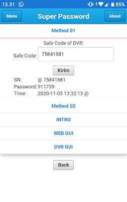 Cara reset password DVR xmeye dengan master password