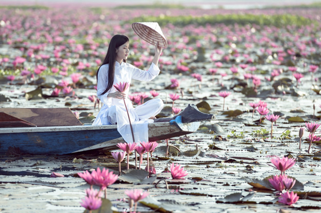 Tranh Hình ảnh Thiếu Nữ Việt Nam Trong Trang Phục Chiếc áo Dài Trên