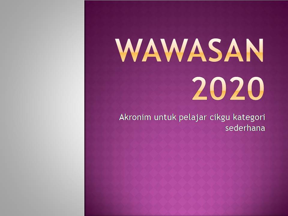 DUNIA SEJARAH CIKGU NOR RAFIDAH: Wawasan 2020