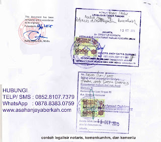 legalisir dikemenkumham biaya legalisir dokumen dikemenkumham