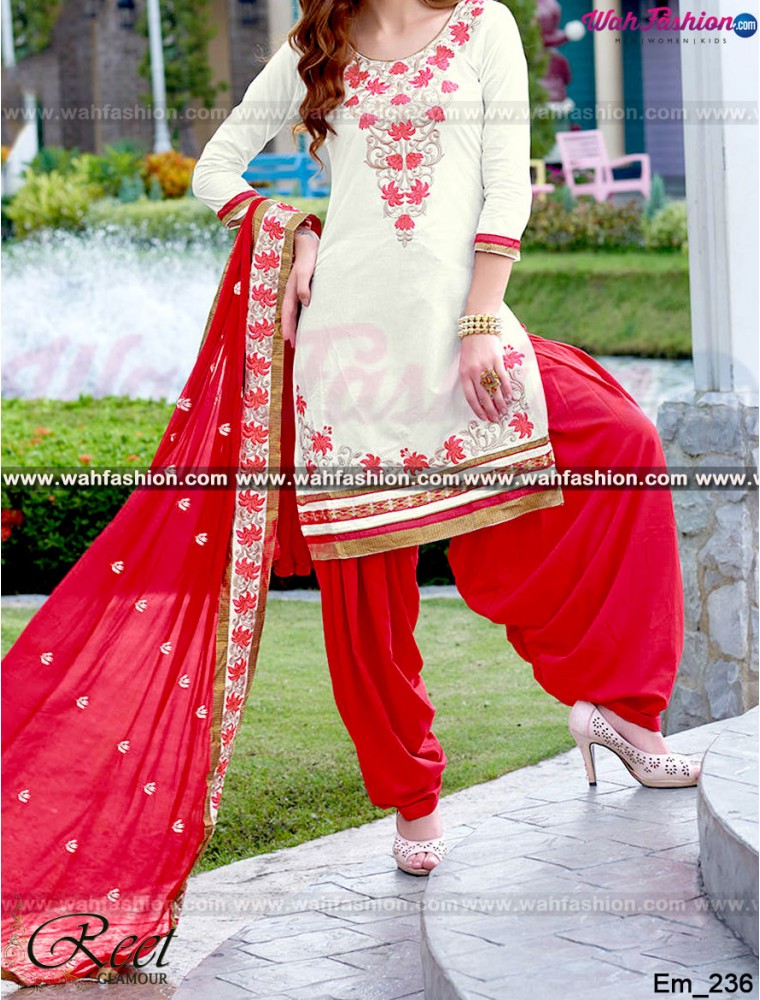 white and red combination suit