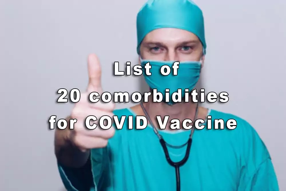 Complete list of 20 comorbidities for COVID-19 vaccination